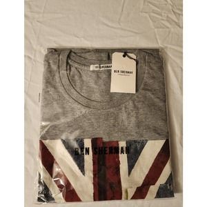 Ben Sherman - Mens Short Sleeve -Small- Union Jack - Gray - 100% Organic Cotton
